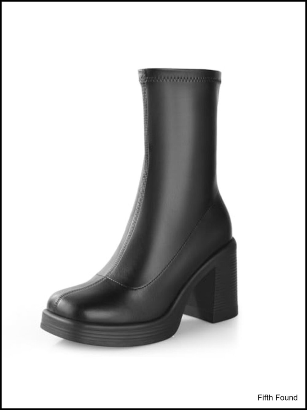 Women's Ankle Gogo Boots Platform Chunky Heel Y2K Side Zipper PU Leather